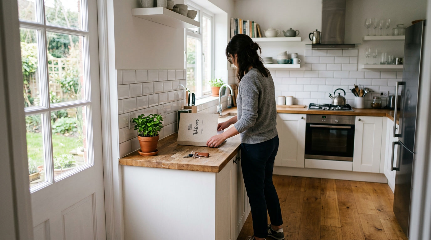 Host preparing Airbnb property for midweek guest arrival