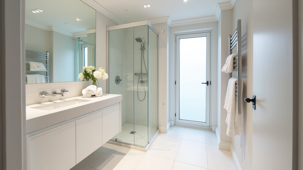 Small bathroom appearing spacious through strategic photography techniques