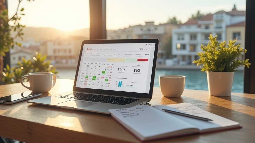 Host reviewing Airbnb summer pricing strategy on laptop
