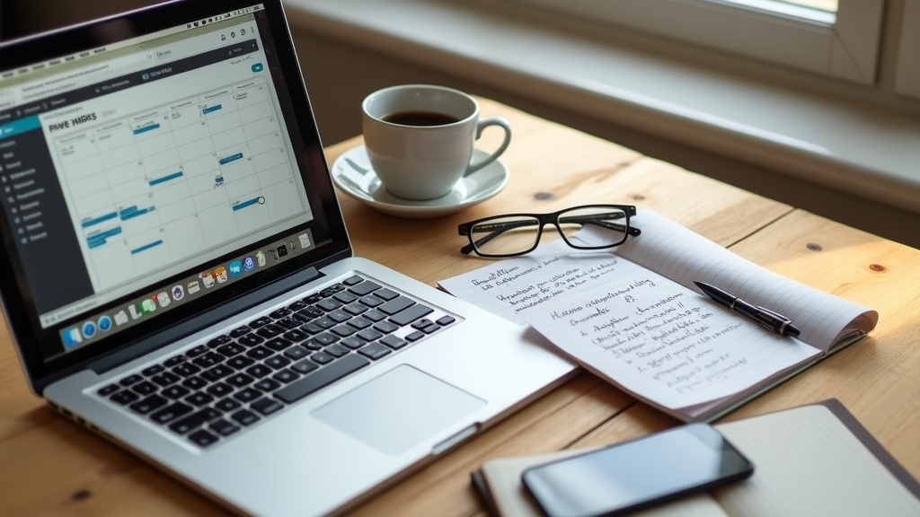 Airbnb host managing booking calendar and cancellation policy on laptop