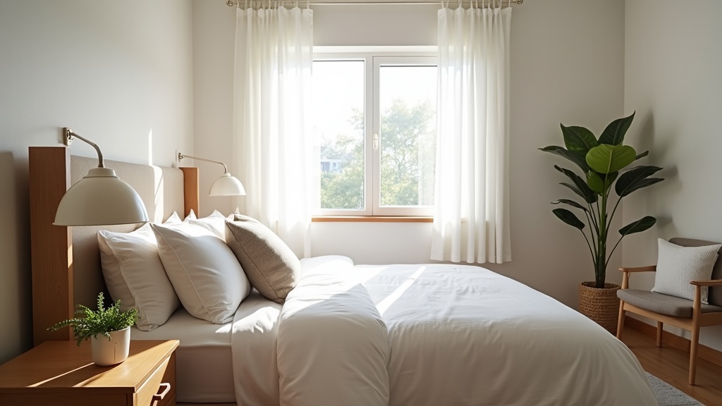 Stylish Airbnb bedroom with natural light and quality furnishings