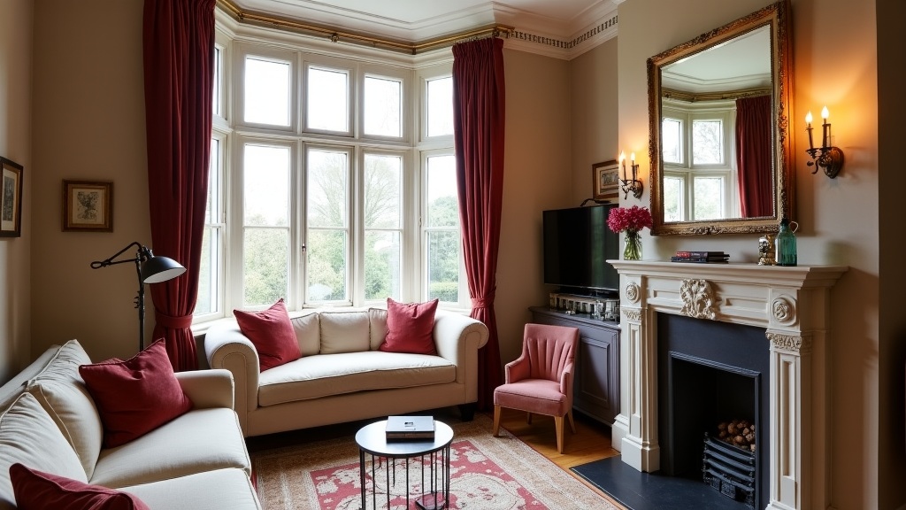 Victorian Airbnb interior in Clifton Bristol showing period features