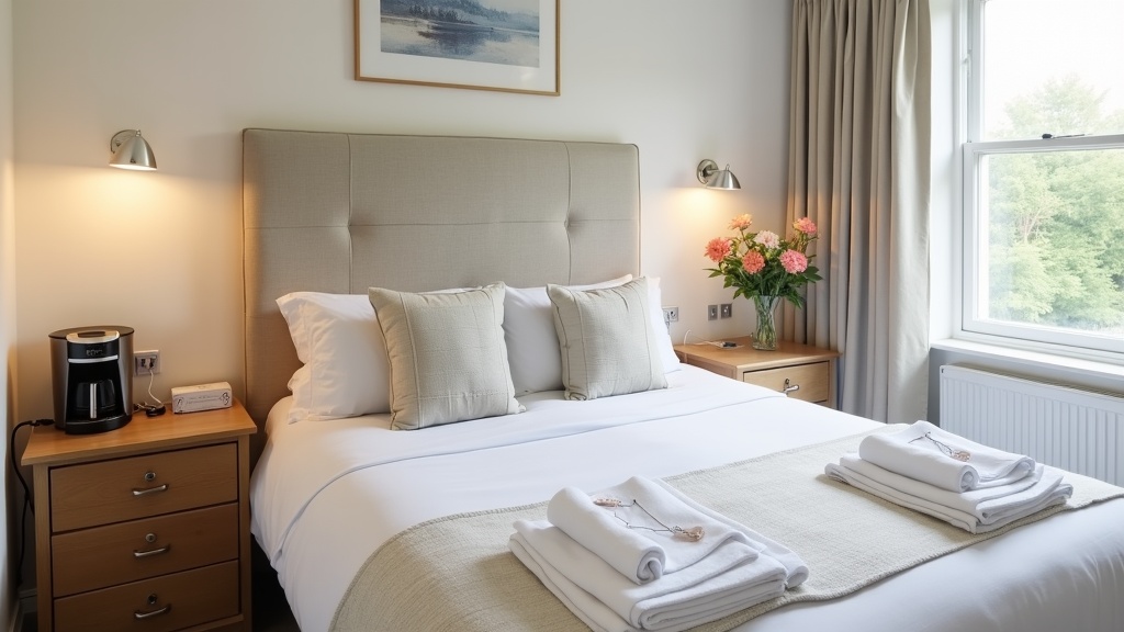 Well-appointed Airbnb bedroom with guest amenities