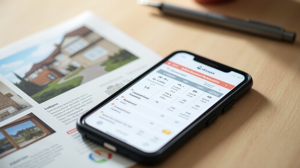 Competitor review analysis spreadsheet on smartphone with listing data