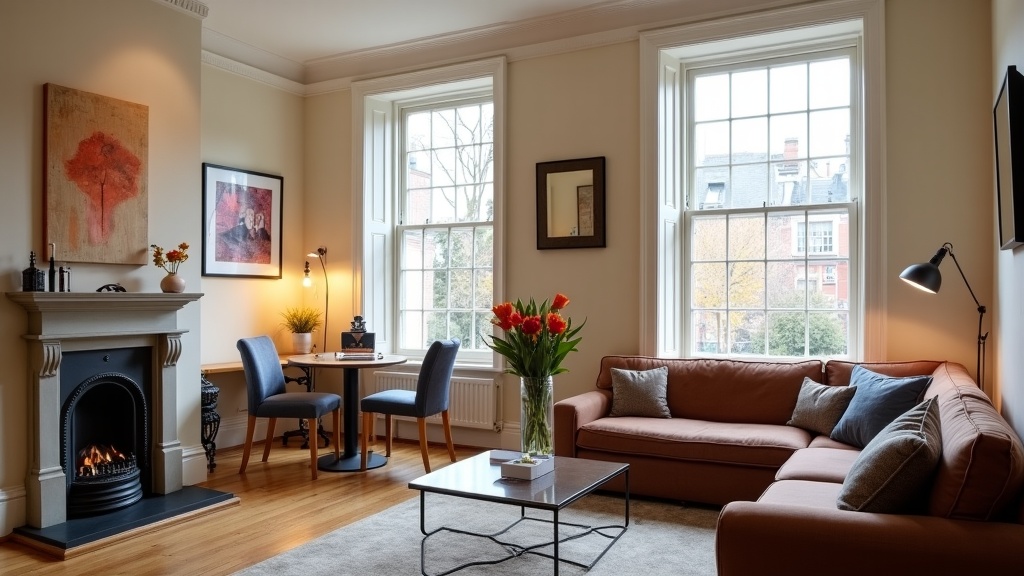Elegant Dublin Airbnb interior with Georgian character