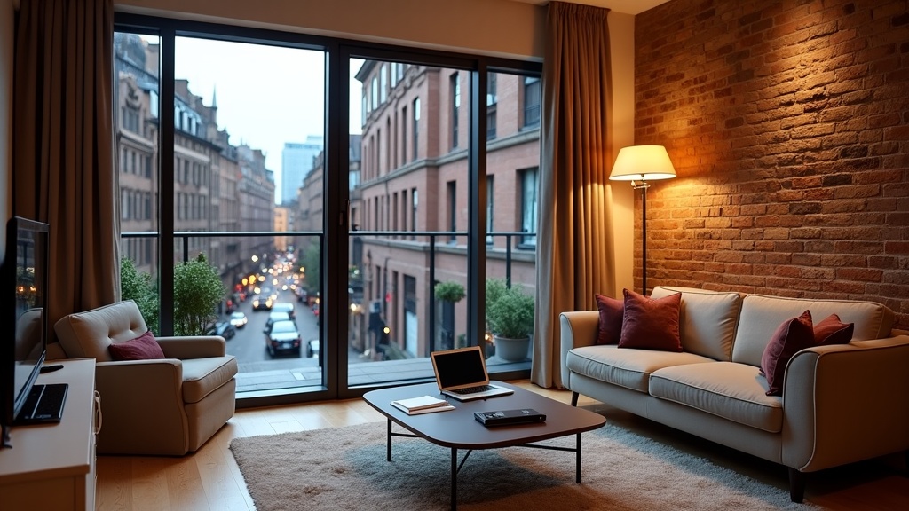 Contemporary Glasgow Merchant City Airbnb with business amenities
