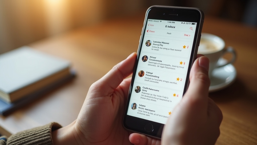 Host checking Airbnb listing score and reviews on mobile app