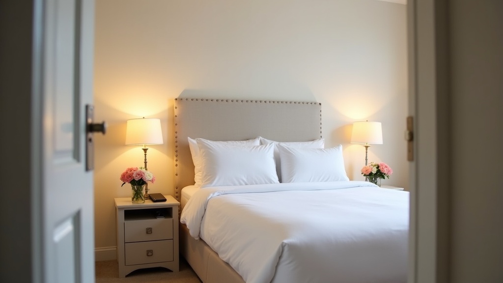 Spotlessly clean Airbnb bedroom setup for 5-star guest experience