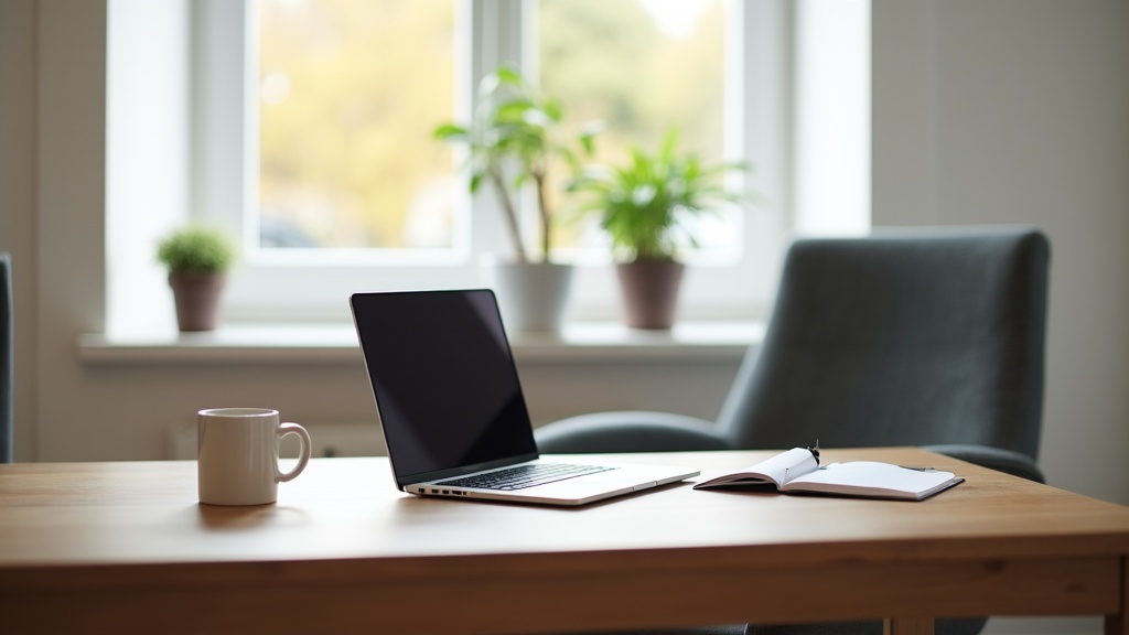 Laptop-friendly workspace in UK Airbnb listing