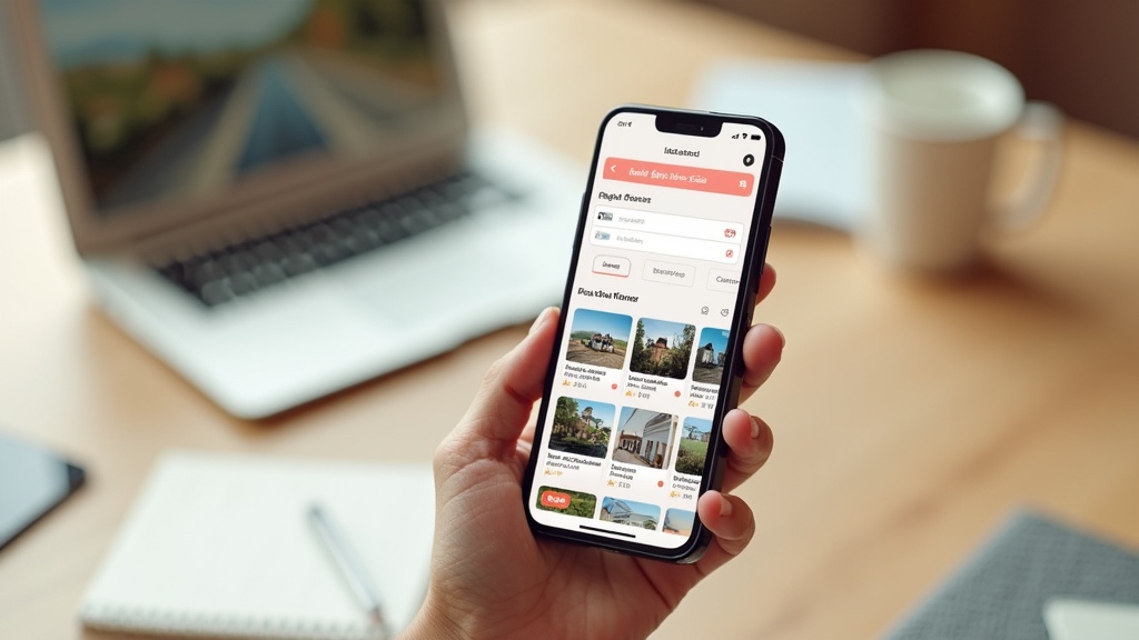 Airbnb search results on mobile phone