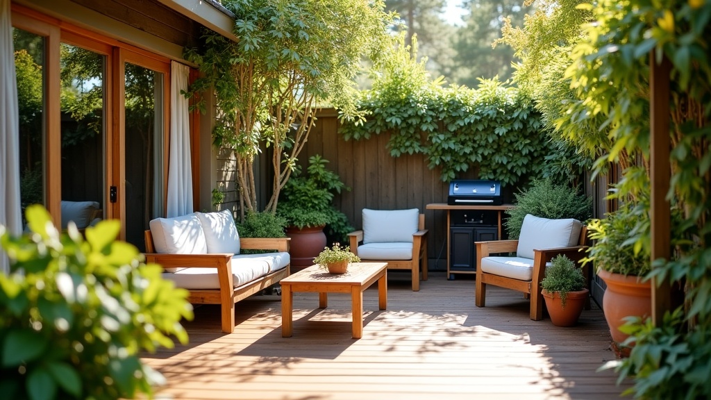 Well-maintained Airbnb outdoor space ready for summer guests