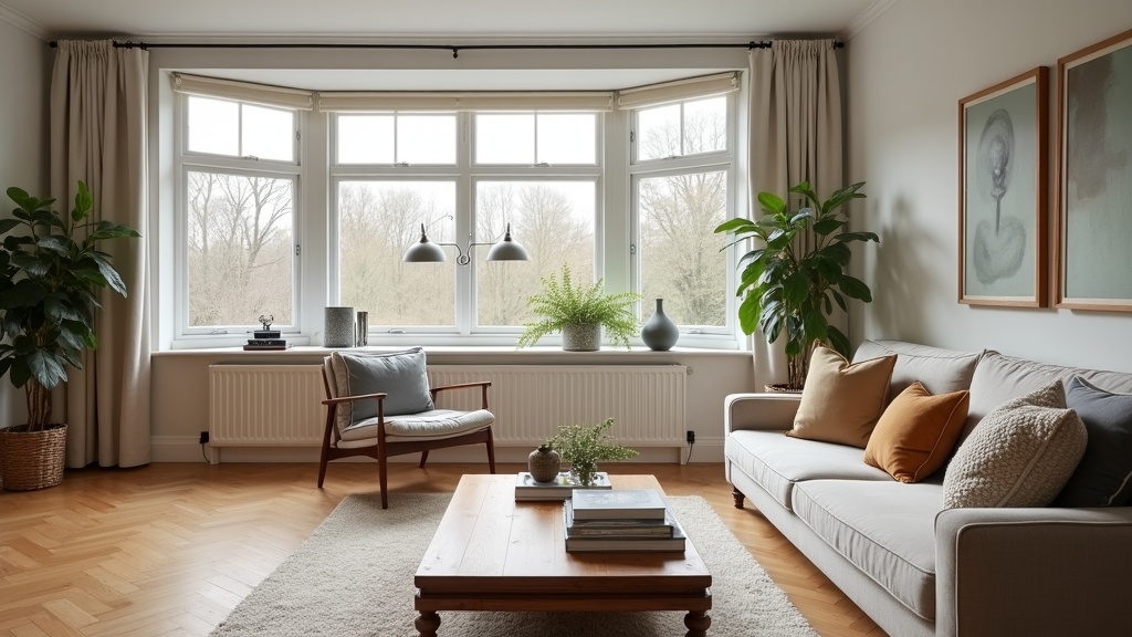 Optimised UK Airbnb living room with professional styling