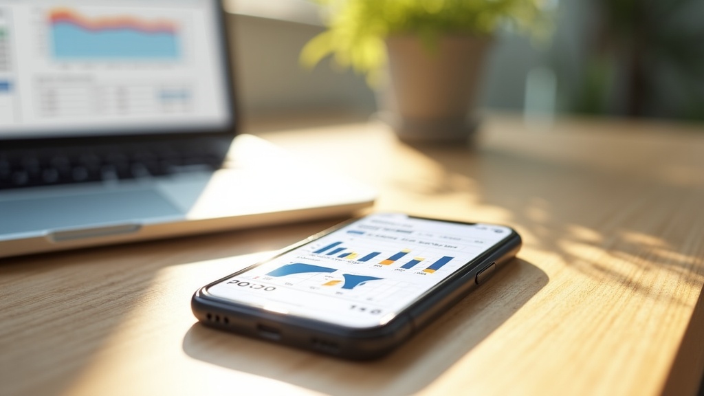 Airbnb management dashboard on smartphone showing analytics