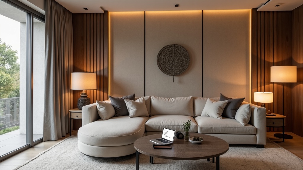 Sound-proofed Airbnb living room with noise reduction features