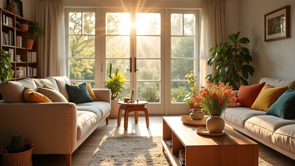 Bright summer Airbnb interior optimised for peak season bookings