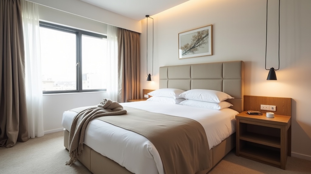 Well-styled Airbnb bedroom with focus on bed presentation for optimal listing photos