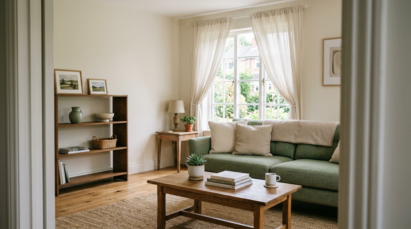 Well-presented Airbnb living room with modern furnishings