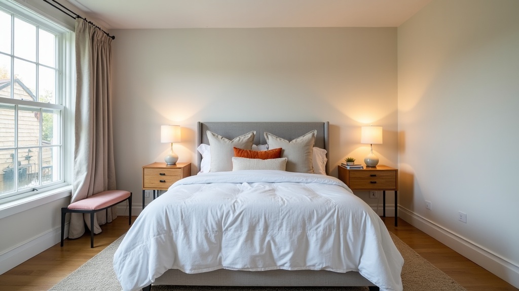 Improved Airbnb bedroom after negative review feedback