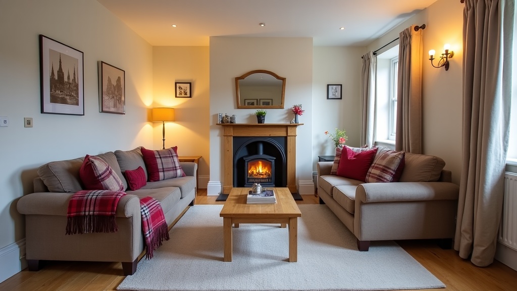 Compliant Scottish Airbnb interior with safety features