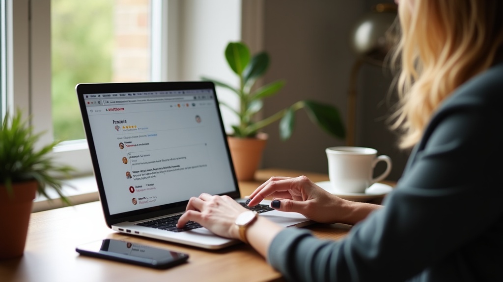 Airbnb host managing guest communications and reviews