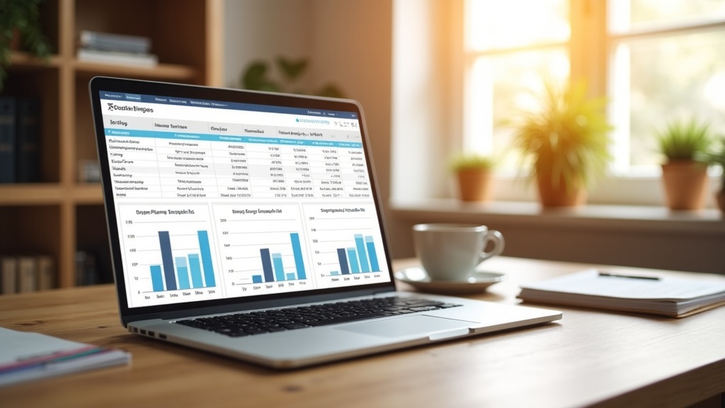 Host analysing Airbnb occupancy and saturation metrics on laptop