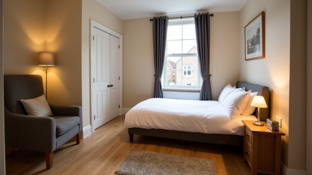 Cosy spare room Airbnb setup with essential guest furniture and bedding