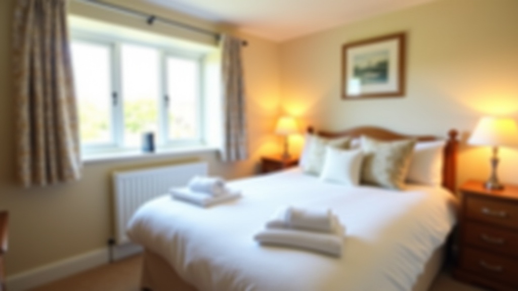 Cosy family bedroom in UK holiday rental during peak July season