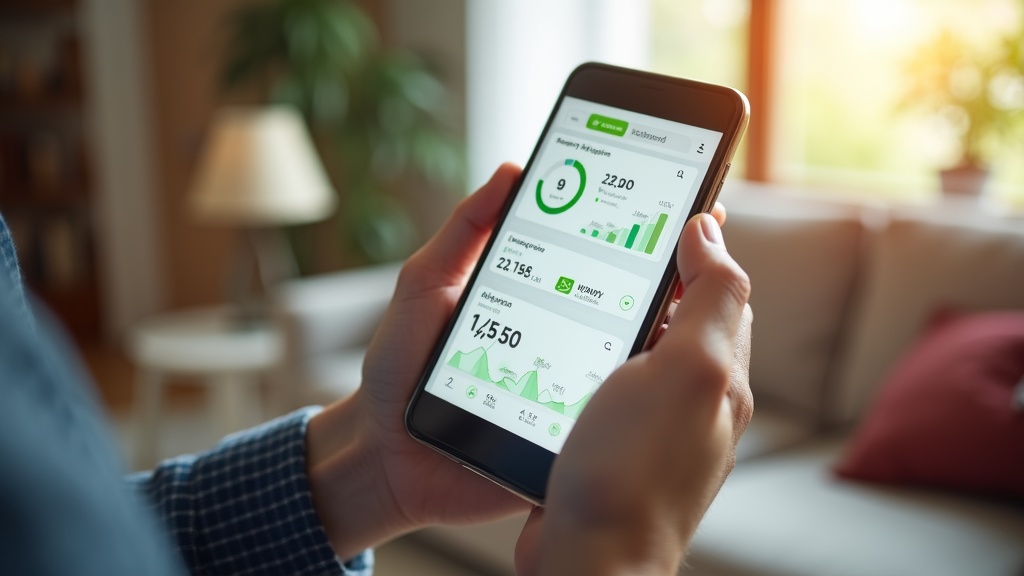 Smartphone showing Airbnb listing performance dashboard with optimisation metrics