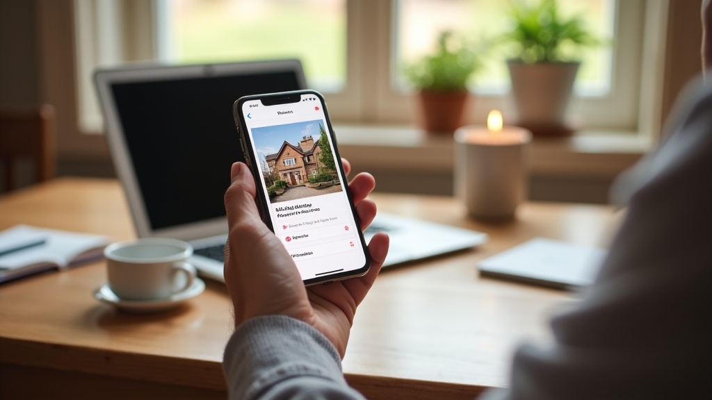 Airbnb host reviewing listing performance and guest reviews on smartphone