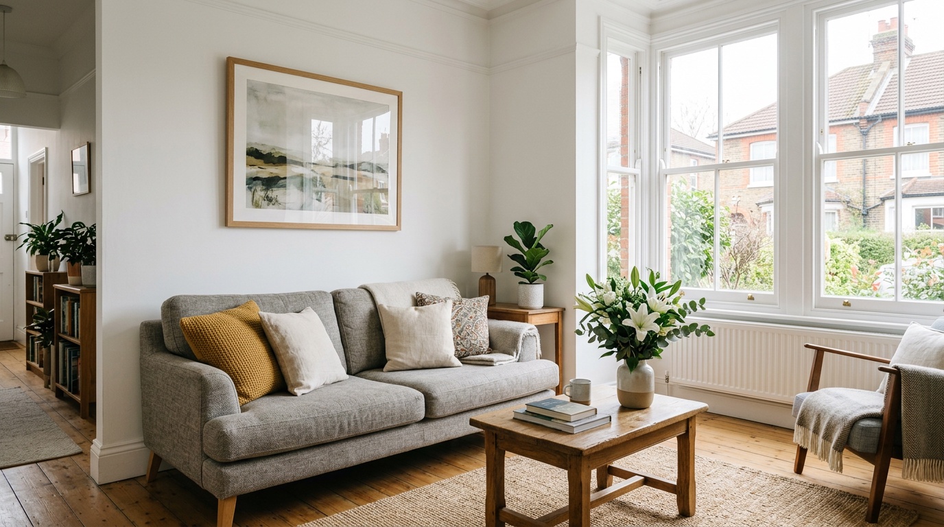 Optimised Airbnb living room interior