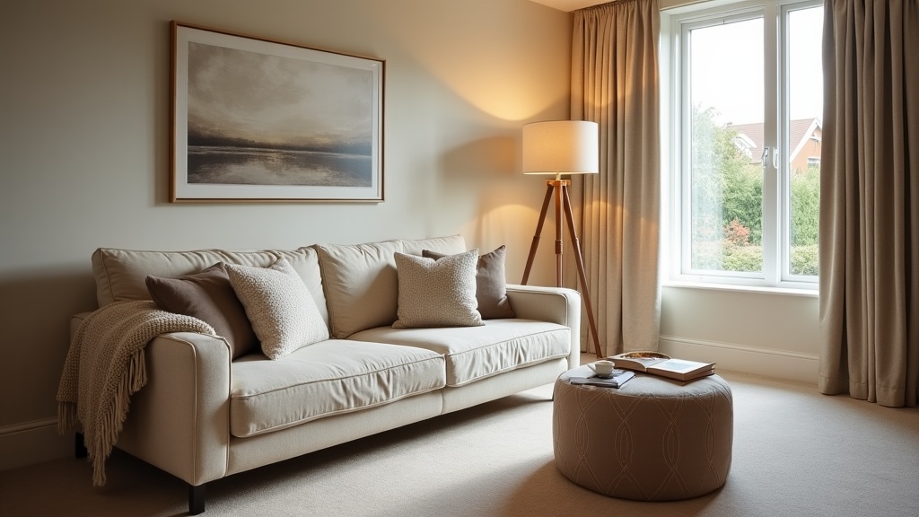 Styled modern living room in a UK holiday rental