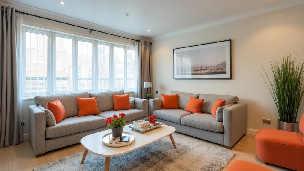 Well-optimised UK Airbnb living room interior
