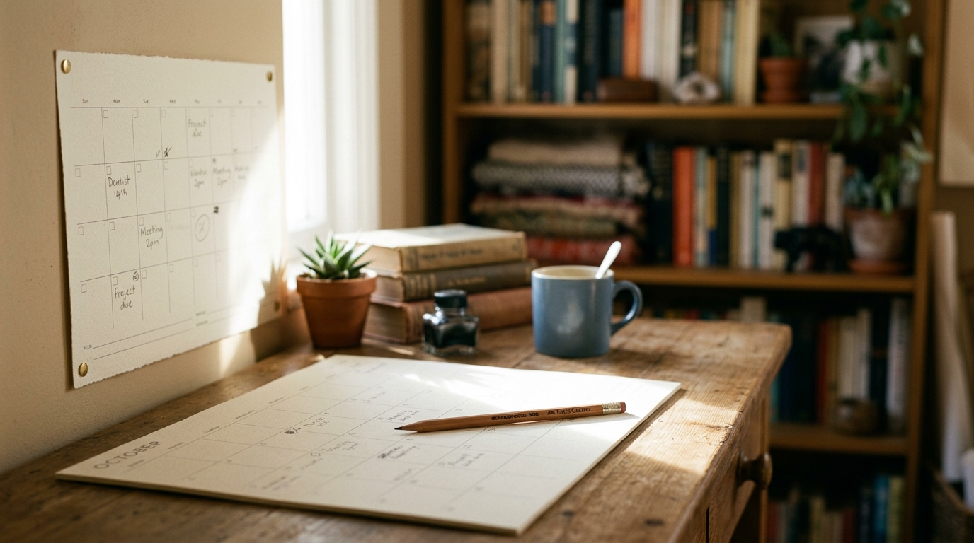 A paper planner on a desk representing calendar and minimum stay planning