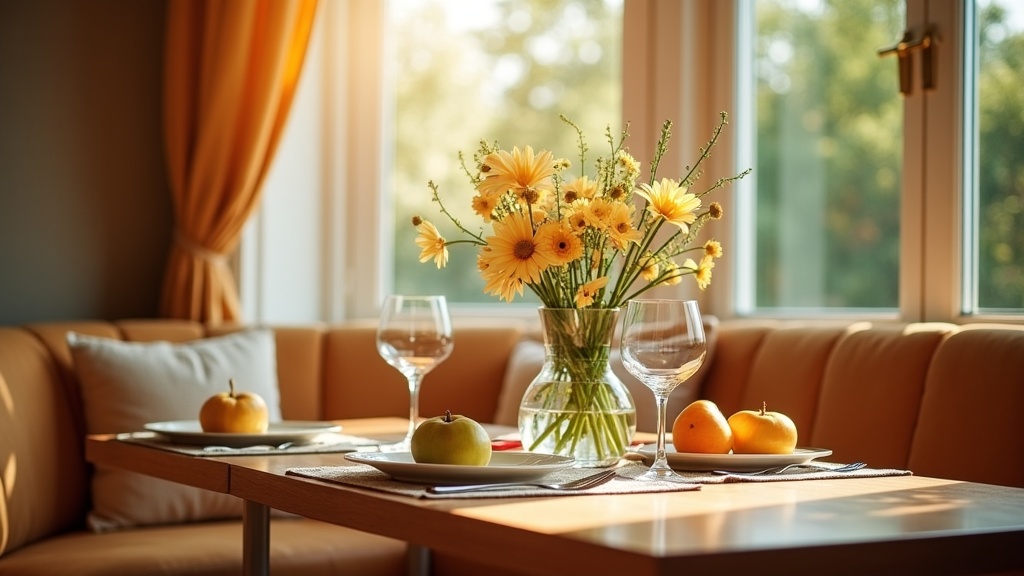 Welcoming dining nook set for guests