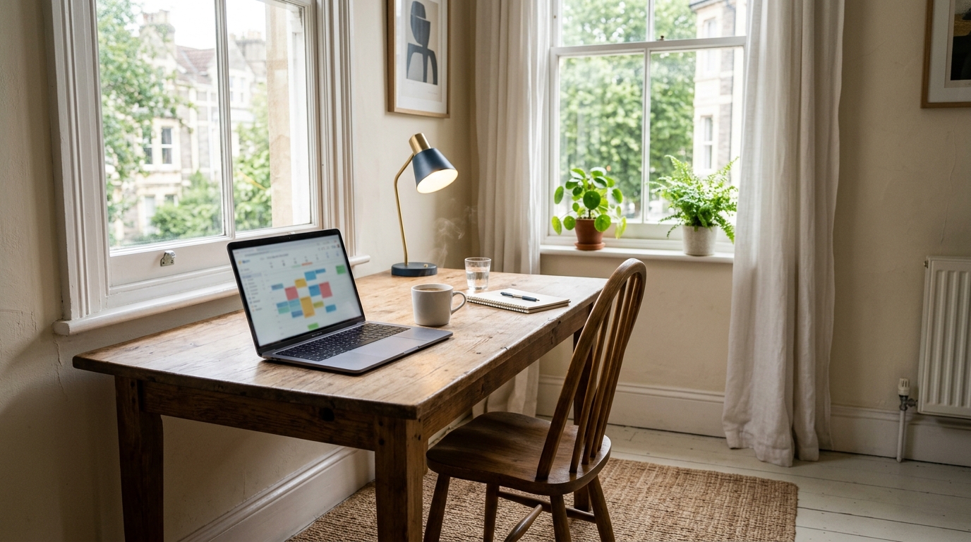 Bristol Airbnb workspace setup for business travellers