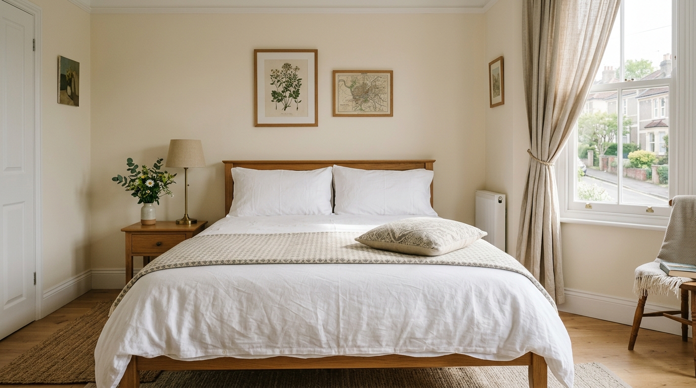Inviting bedroom in Bristol 2-bed Airbnb rental