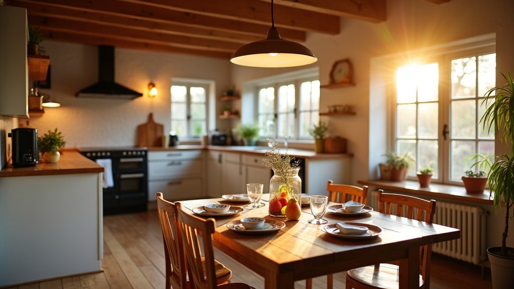 Well-appointed Airbnb kitchen and dining space perfect for bank holiday stays