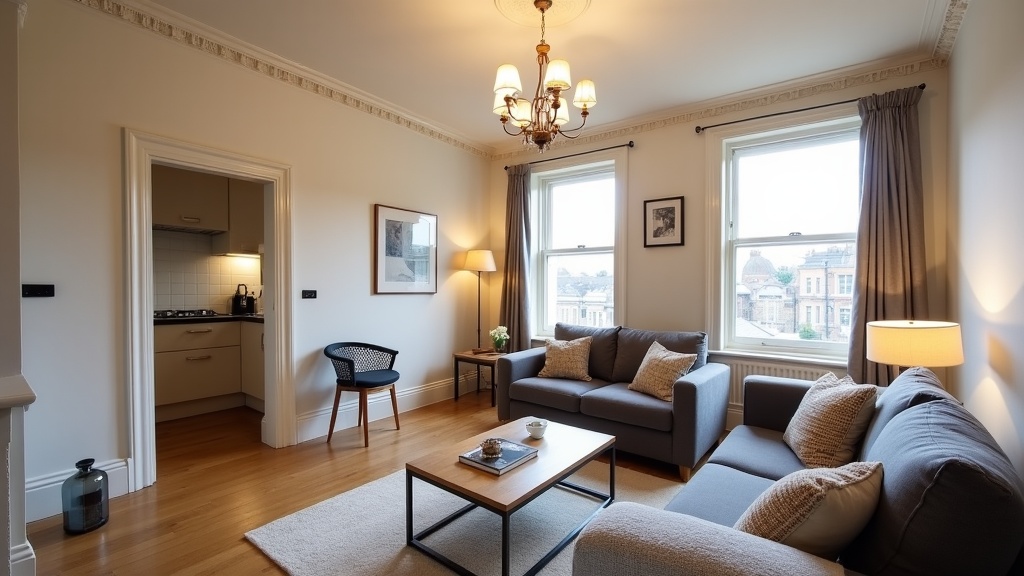 Licensed Edinburgh Airbnb property interior showing period features