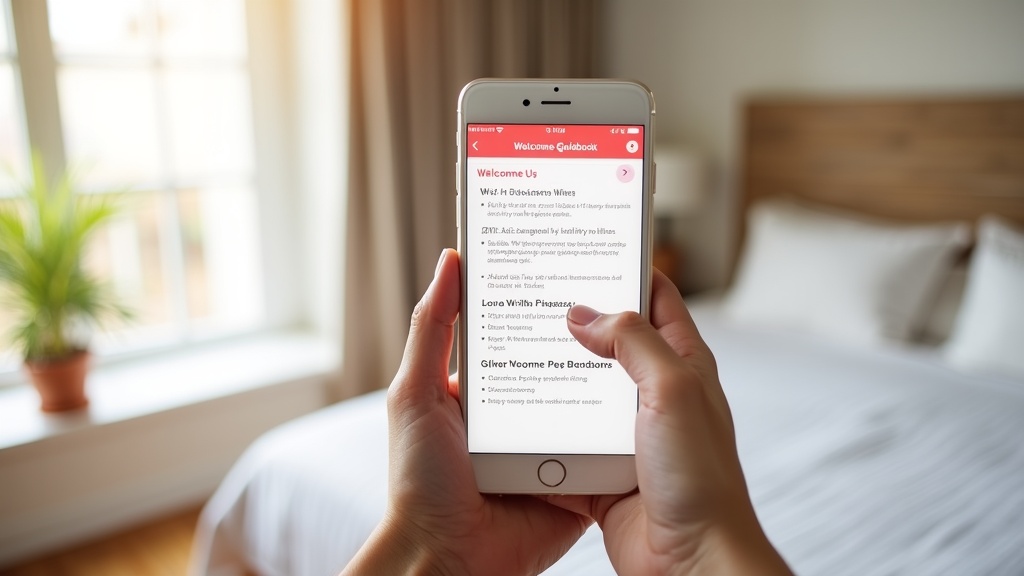 Digital Airbnb guidebook displayed on smartphone
