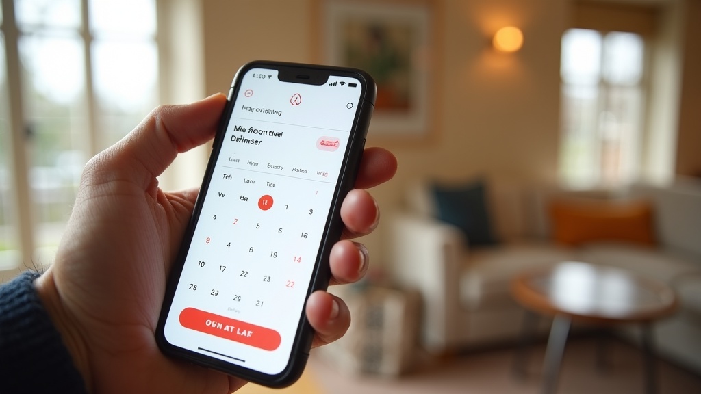 Airbnb host reviewing dynamic pricing calendar on smartphone