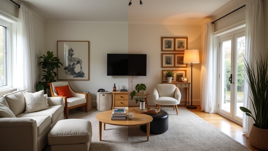 Before and after comparison of Airbnb listing photo optimisation results