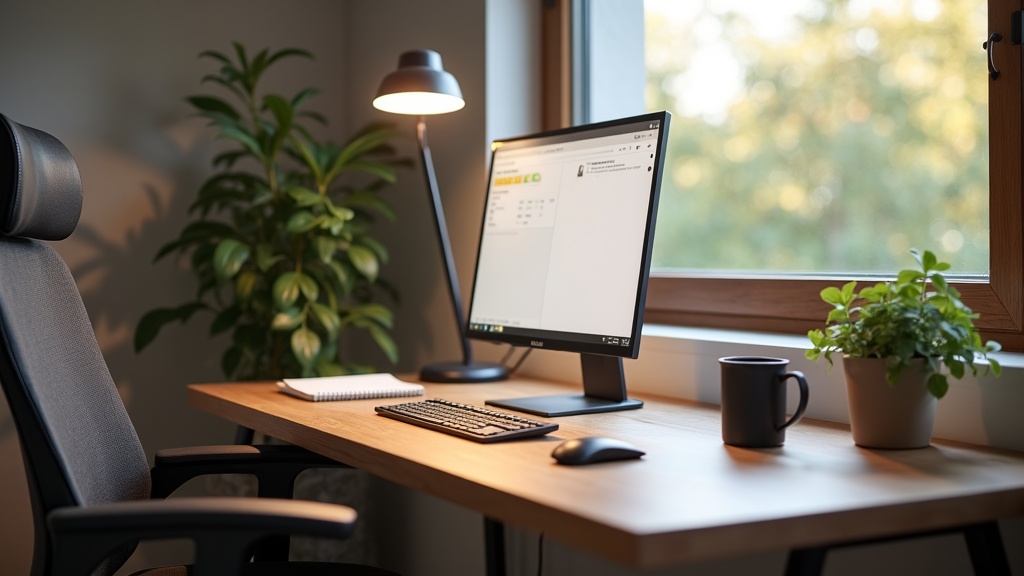 Dedicated workspace setup in Birmingham Airbnb listing