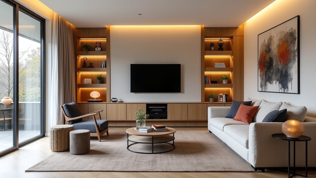 High-value furnishings in modern UK Airbnb living room requiring specialist insurance