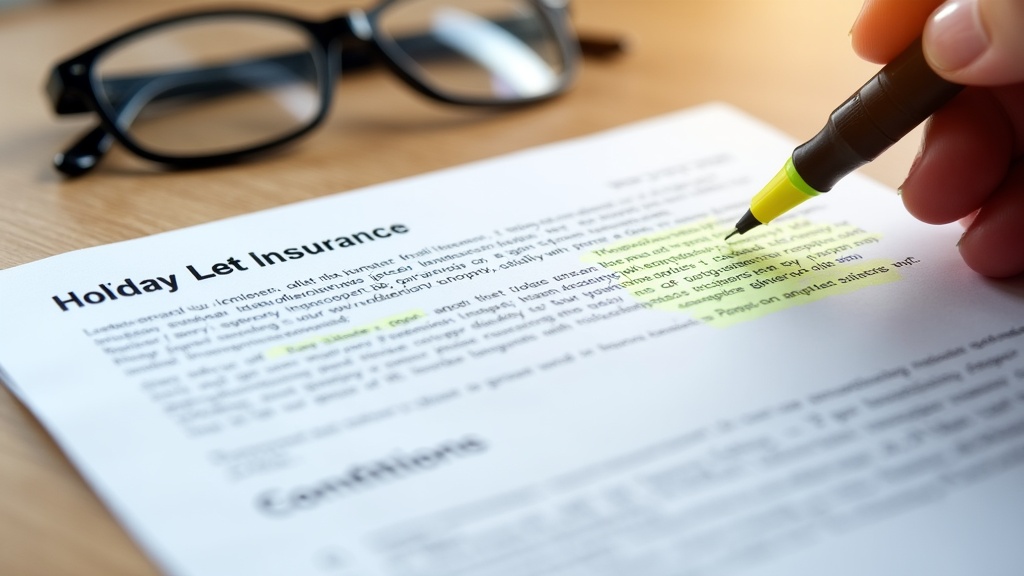 Holiday let insurance policy document showing exclusions and conditions