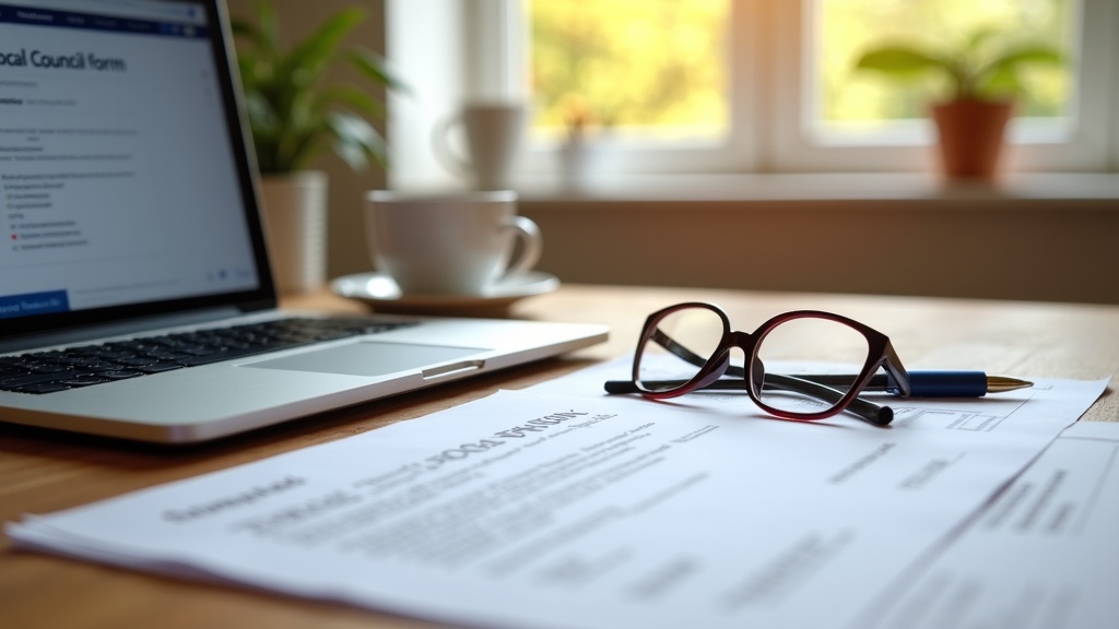 Airbnb registration documents and application form on desk